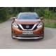 Защита передняя овальная с ДХО 75х42 мм ТСС для Nissan Murano 2016-2021