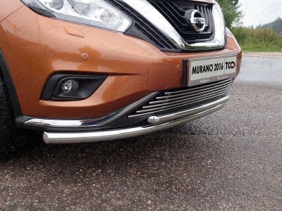 Накладка решётки радиатора нижняя 12 мм ТСС для Nissan Murano 2016-2021