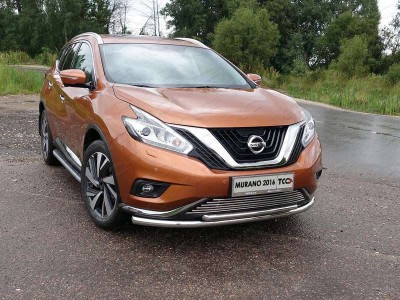 Защита передняя двойная 60-42 мм ТСС для Nissan Murano 2016-2021