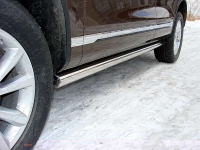 Пороги труба 76 мм ТСС для Volkswagen Touareg 2014-2017