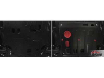 Защита картера + КПП (сталь) + комплект крепежа для JAC JS6 2022-н.в. (V - 1.5)