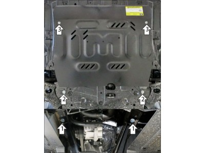 Усиленная защита картера двигателя и КПП (2 мм, сталь) для JAC JS6 2022-н.в.