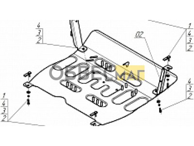 Защита картера двигателя и КПП (1,5 мм, сталь) для JAC JS6 2022-н.в.