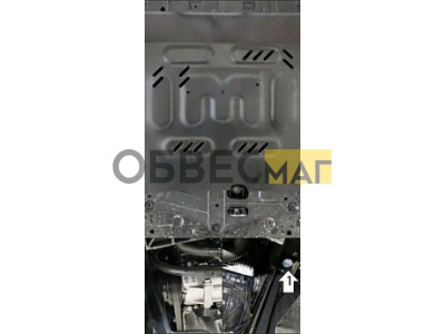 Защита картера двигателя и КПП (1,5 мм, сталь) для JAC JS6 2022-н.в.