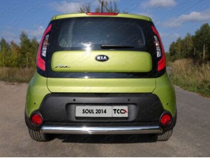 Защита заднего бампера овальная 75-42 мм для Kia Soul № KIASOUL14-13