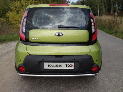 Защита заднего бампера 42 мм ТСС для Kia Soul 2014-2016