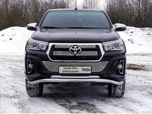 Защита переднего бампера волна 76 мм для Toyota Hilux Exclusive № TOYHILUXEXC18-04