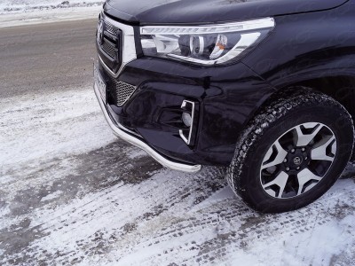 Защита передняя двойная 60-60 мм ТСС для Toyota Hilux Exclusive 2018-2021
