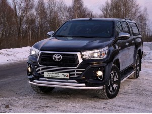 Защита передняя двойная 60-60 мм для Toyota Hilux Exclusive № TOYHILUXEXC18-07