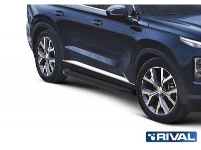 Порог-площадка "Premium-Black" A180ALB Rival + комплект крепежа Chery Tiggo 7 2019-2020, Chery Tiggo 8 2020-н.в., Chery Tiggo 8 Pro 2021-н.в., Chery Tiggo 8 Pro Max 2022-н.в., Chery Tiggo 4 Pro 2022-н.в., Exeed LX 2022-н.в. 