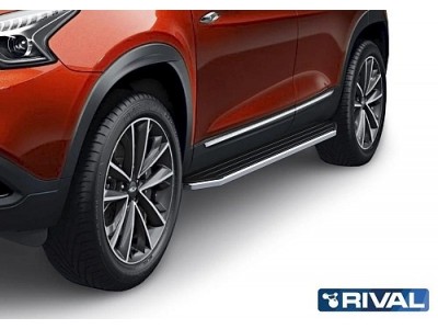 Порог-площадка "Premium" A180ALP Rival + комплект крепежа Chery Tiggo 7 2019-2020, Chery Tiggo 7 Pro 2020-н.в., Chery Tiggo 8 2020-н.в., Chery Tiggo 8 Pro 2021-н.в. 