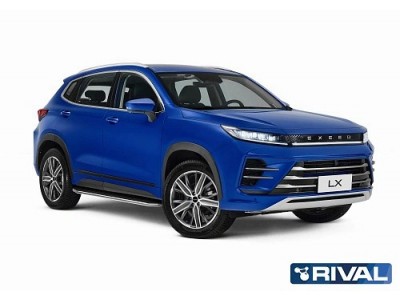 Порог-площадка "Premium" A180ALP Rival + комплект крепежа Chery Tiggo 7 2019-2020, Chery Tiggo 7 Pro 2020-н.в., Chery Tiggo 8 2020-н.в., Chery Tiggo 8 Pro 2021-н.в. 