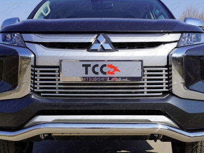 Защита переднего бампера волна 76 мм ТСС для Mitsubishi L200 2019-2021
