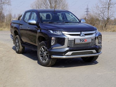Защита переднего бампера 76 мм ТСС для Mitsubishi L200 2019-2021