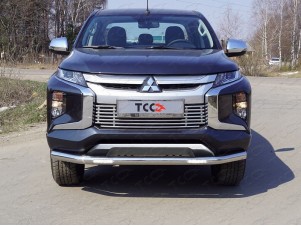 Защита переднего бампера с ДХО 76 мм для Mitsubishi L200 № MITL20019-39