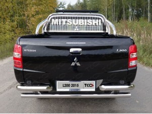 Защита кузова и заднего стекла 75х42 мм со светодиодной фарой для Mitsubishi L200 № MITL20019-21