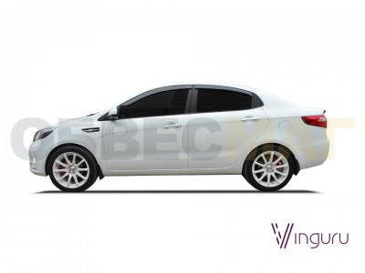 Дефлекторы окон Vinguru 4 штуки на седан для Kia Rio 2011-2017