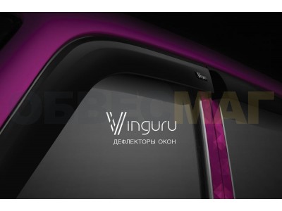 Дефлекторы окон Vinguru 4 штуки на хетчбек для Kia Rio 2011-2017