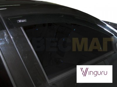 Дефлекторы окон Vinguru 4 штуки на седан для Renault Logan 2014-2021