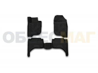 Коврики 3D в салон полиуретан 4 штуки Element для Mitsubishi L200 2015-2021 CARMIT00001