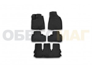 Коврики 3D в салон Element полиуретан 5 штук на Toyota Highlander № CARTYT00003