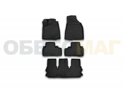Коврики 3D в салон полиуретан 5 штук Element для Toyota Highlander 2014-2020