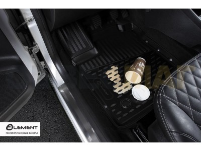 Коврики 3D в салон полиуретан 4 штуки Element для Ford Fiesta 2015-2017