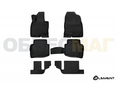 Коврики 3D в салон полиуретан 6 штук Element для Mazda CX-9 2017-2021