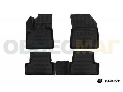 Коврики 3D в салон полиуретан 4 штуки Element для Peugeot 3008 2016-2021