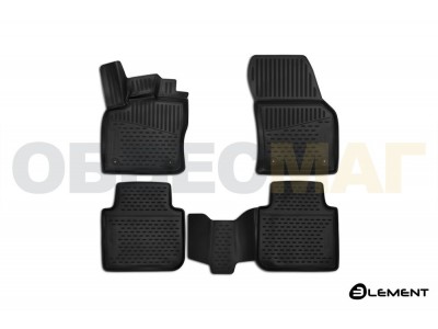 Коврики 3D в салон полиуретан 4 штуки Element для Skoda Kodiaq 2017-2021