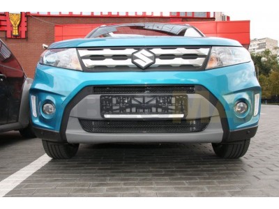 Защита радиатора Arbori черная сота 15 мм 2 штуки для Suzuki Vitara 2015-2018