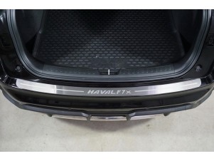 Накладка на задний бампер (лист шлифованный надпись Haval F7Х) для Haval F7X 2022 – н.в. HAVF7X22-04
