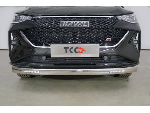 Защита передняя нижняя (овальная с ДХО) 75х42 мм для Haval F7X 2022 – н.в. HAVF7X22-10