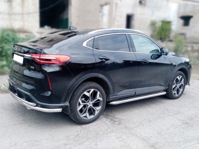 Пороги с листом d-60 Технотек для Haval F7X 2022 – н.в.