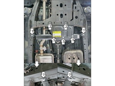 Усиленная защита раздаточной коробки (2 мм, сталь) для Tank 300 2021-н.в., Tank 500 2021-н.в., Haval H9 2024-н.в.