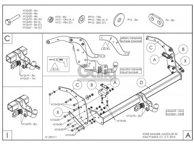 Фаркоп оцинкованный Galia шар A для Mazda BT-50/Ford Ranger 2012-2015