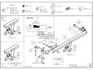 ТСУ Фаркоп оцинкованный Galia шар A для Honda Jazz № H052A