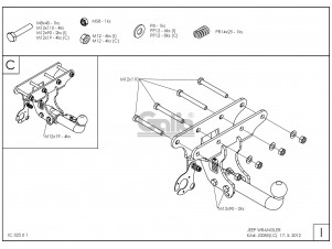ТСУ Фаркоп оцинкованный Galia шар A для Jeep Wrangler № J008A