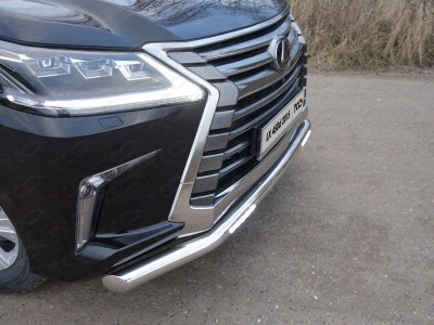 Защита переднего бампера с ДХО 76 мм ТСС для Lexus LX-570/450d 2015-2021