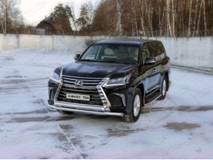 Защита передняя двойная 76-75 мм для Lexus LX-570/450d № LEXLX450d15-14