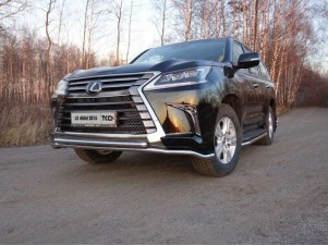 Защита передняя двойная 42-42 мм для Lexus LX-570/450d № LEXLX450d15-22
