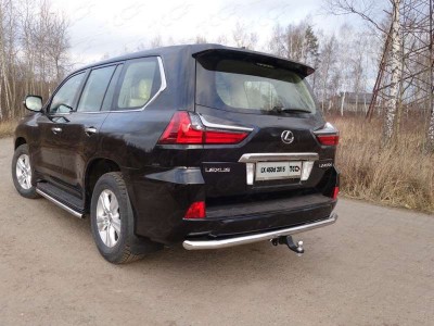 Защита заднего бампера 60 мм ТСС для Lexus LX-570/450d 2015-2021