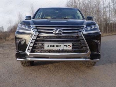 Защита переднего бампера 60 мм ТСС для Lexus LX-570/450d 2015-2021