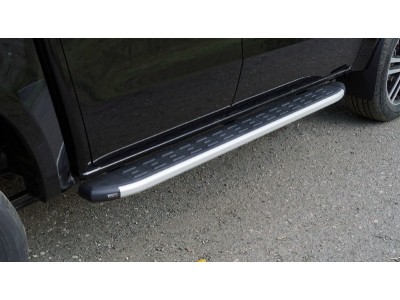 Пороги алюминиевые с пластиковой накладкой 1920 мм для JAC T9 4WD (дизель) 2024-н.в.