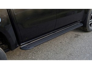 Пороги алюминиевые "Slim Line Black" 1920 мм для JAC T9 4WD (дизель) 2024-н.в. №JACT924-11B