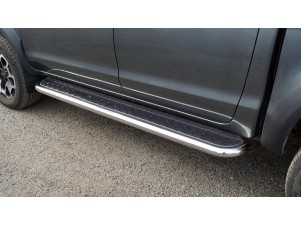 Пороги с площадкой (Black) 60,3 мм для JAC T9 4WD (дизель) 2024-н.в. №JACT924-22