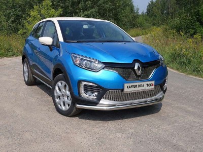 Защита переднего бампера 60 мм ТСС для Renault Kaptur 2016-2021