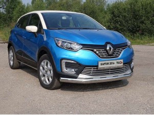 Защита передняя овальная 75х42 мм для Renault Kaptur № RENKAP16-28