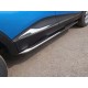 Пороги труба овальная с накладками гнутые 75х42 мм ТСС для Renault Kaptur 2016-2021