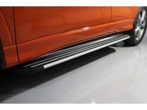 Пороги алюминиевые Slim Line Silver для Audi Q3 № AUDIQ319-11S